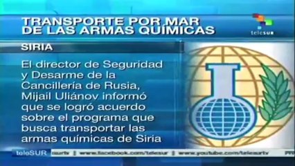 Acuerdan traslado de armas químicas de Siria
