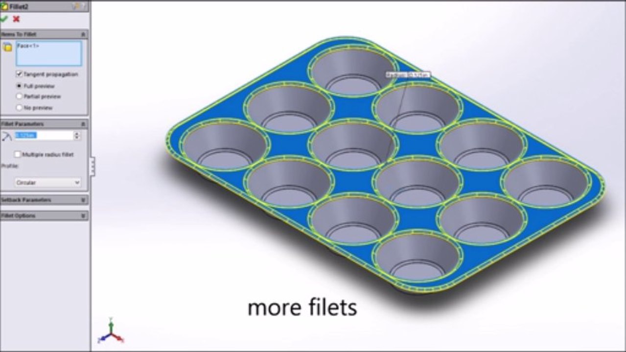 SolidWorks 2013, Tutorial to create a Muffin Tray, 3D Printing Ready,, HD