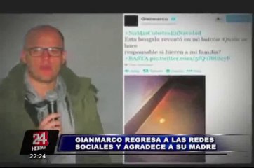 Gian Marco decidió volver al facebook y twitter por consejos de su mamá