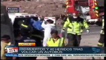 Accidente de autobús boliviano en norte de Chile deja 10 muertos