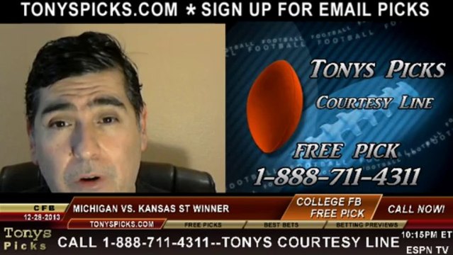 Kansas St Wildcats vs. Michigan Wolverines Pick Prediction Buffalo Wild Wings Bowl NCAA College Football Odds Preview 12-28-2013