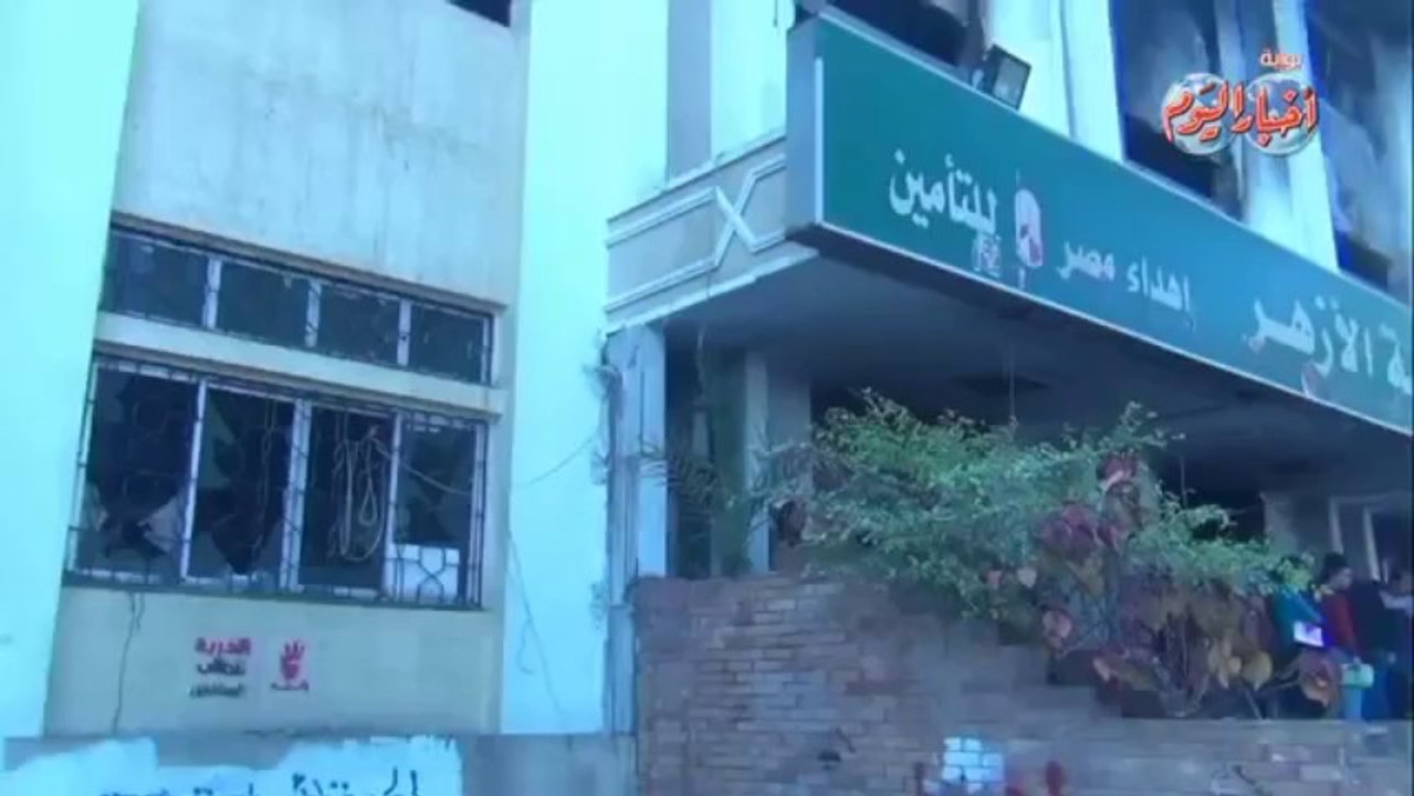 لقطات حصرية من حريق كلية التجارة بجامعة الازهر علي أيدي طلاب جماعة الإخوان