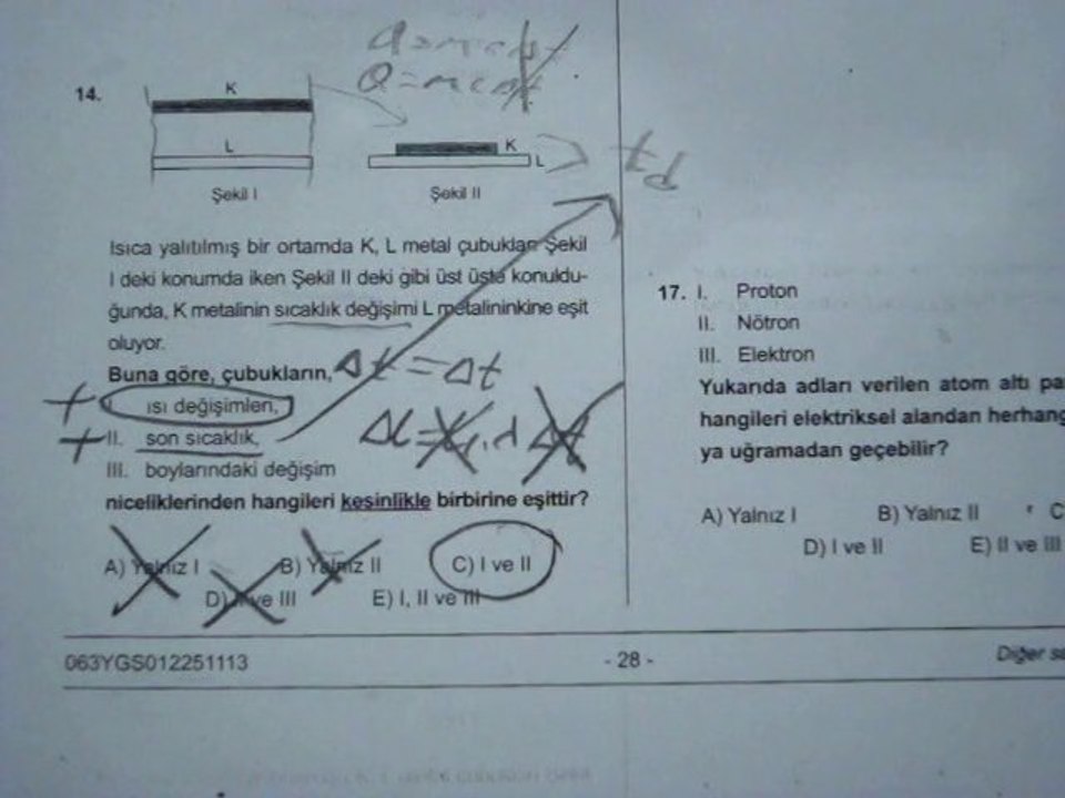 YGS-6 FİZİK SORU 14