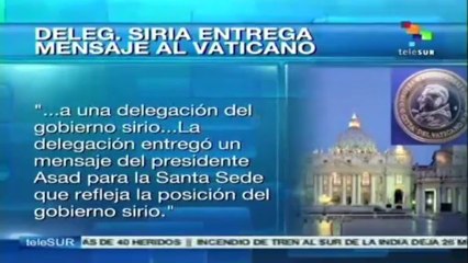Damasco da seguridades al Papa de resolver pacíficamente sus problemas