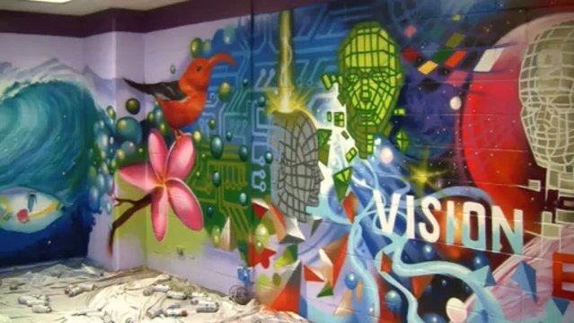 Deisgn Thinking mural by Aerosol Artist Caleb Aero