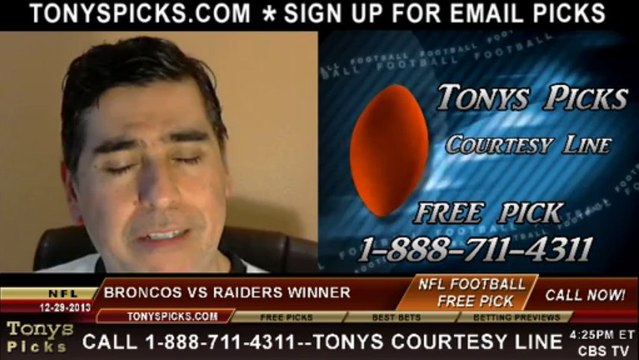 Oakland Raiders vs. Denver Broncos Pick Prediction NFL Pro Football Odds Preview 12-29-2013