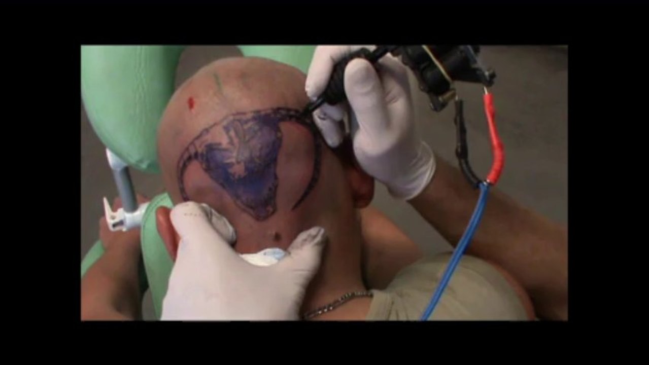 tete de belier sur le crane