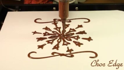 Choc Edge Printing Snowflake using 3D chocolate printer