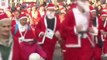 Christmas Santa Race : 2000 santa Claus Running in the street of Belgrade!