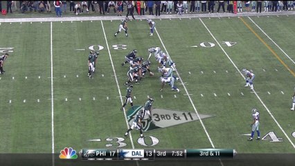 Cowboys defense, sack, 13-yd loss