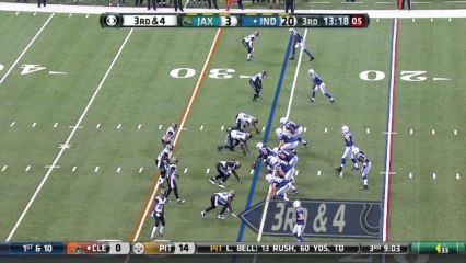 QB Luck to WR Hilton, 41-yd, pass