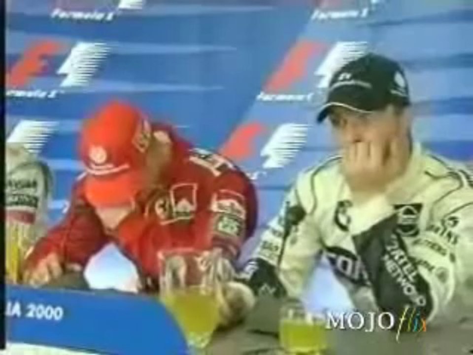 Schumacher cries after equals Ayrton Senna's number of victories!!