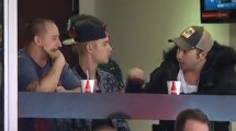 Justin Bieber at Hurricanes-Maple Leafs game!! NHL Game 2013