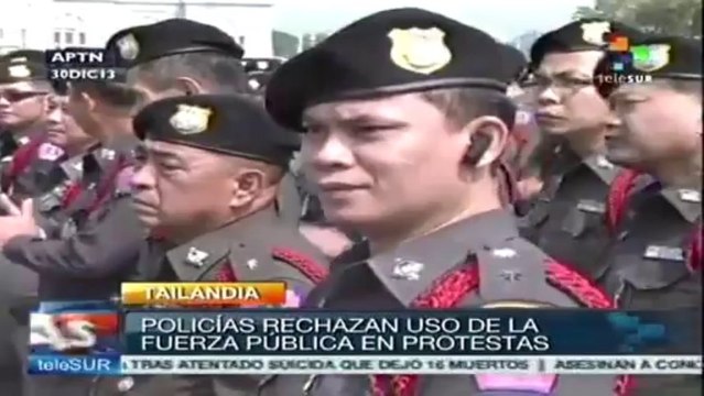 Tailandia:policías rechazan uso de fuerza pública contra manifestantes