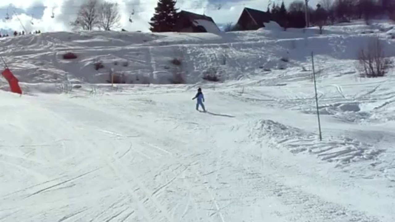 Chute de ski en live