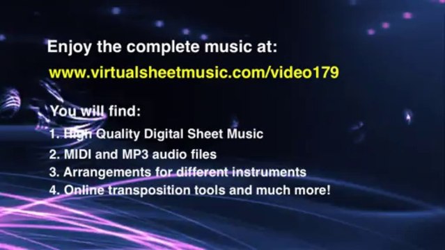 Robert Burns's Auld Lang Syne for two violins and piano, sheet music - Video Score