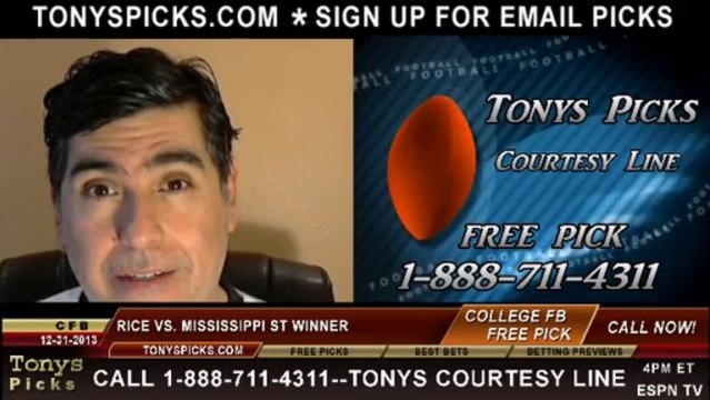 Mississippi St Bulldogs vs. Rice Owls Pick Prediction Liberty Bowl NCAA College Football Odds Preview 12-31-2013
