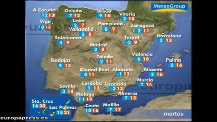 Previsión del tiempo para este martes 31 de diciembre