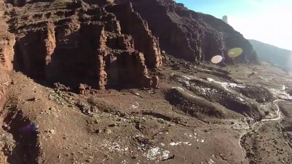 Wingsuit almost crashed into a paraglider