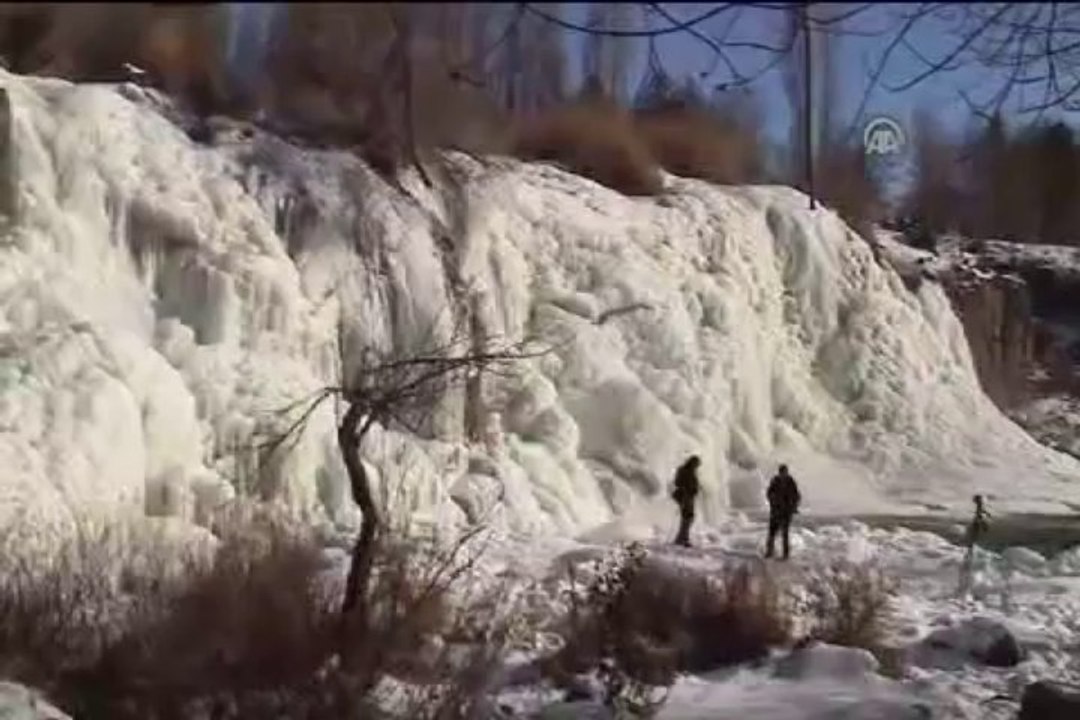 Muradiye Şelalesi dondu