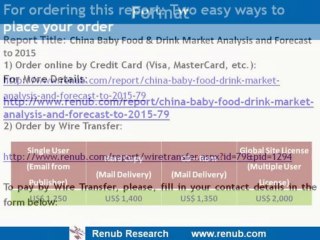 China Baby Food & Drink Market Analysis and Forecast to 2015(www.renub_com)
