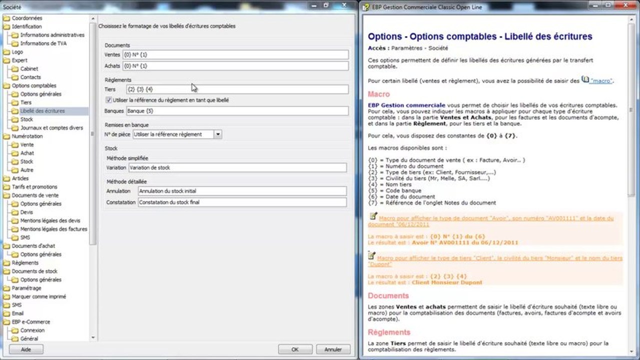 EBP gestion commerciale open line :Création du dossier