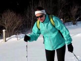 Sylvia au ski de fond à 