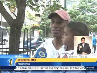 Paz y unión son los principales deseos de los venezolanos para el 2014