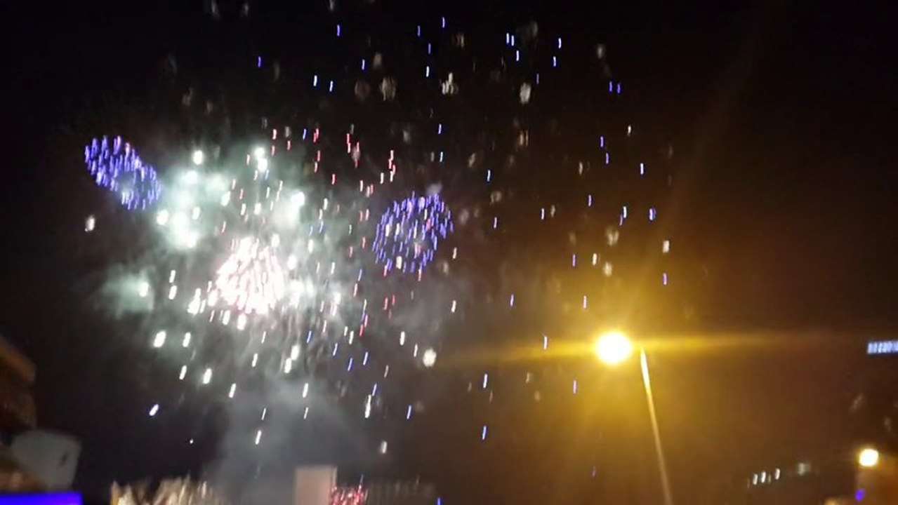 New Year 2014 Celebrations Fireworks at KLCC, Petronas Towers (Twin Towers) Kuala Lumpur, Malaysia