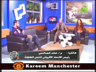 الاعلاميه سها ابراهيم فى صباح الرياضه مع عمر عصر لاعب مصر للتنس الطاوله 1 يناير 2014