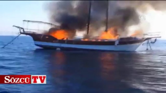 Yat alev alev yandı