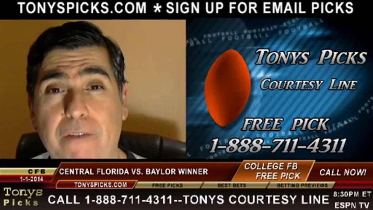 Baylor Bears vs. Central Florida Knights Pick Prediction Fiesta Bowl NCAA College Football Odds Preview 1-1-2014