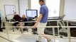 Man walks with a robotic leg controlled by his brain
