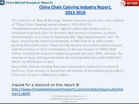 China Chain Catering Market 2016
