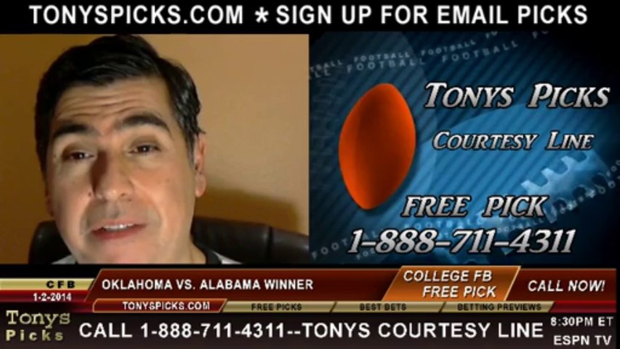 Alabama Crimson vs. Oklahoma Sooners Tide Pick Prediction Sugar Bowl NCAA College Football Odds Preview 1-2-2014