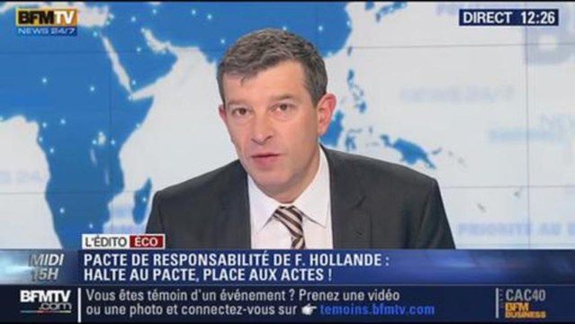 L'Édito éco de Nicolas Doze: Pacte de responsabilité de François Hollande: Halte au pacte, place aux actes ! - 02/01