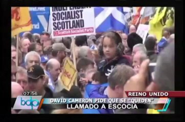David Cameron pidió a Escocia quedarse en el Reino Unido