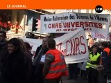 enseignants-chercheurs; étudiants et professeurs manifestent