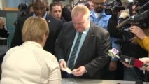 Toronto Mayor Rob Ford registers for upcoming mayoral election.