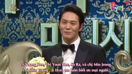 [Ppyongteam][Vietsub] 131230 JooWon wins Excellent Actor at MBC Drama Award