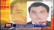 Sicarios se salvan de morir linchados por pobladores en región San Martín