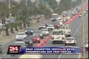 Congestión generó el malestar de conductores que retornaron a Lima