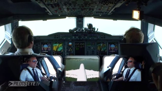 Atterrissage d'un avion A380 au KSFO San Francisco vu du cockpit...