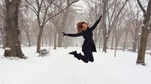 Gisele Bündchen Leaps Around in the Snow