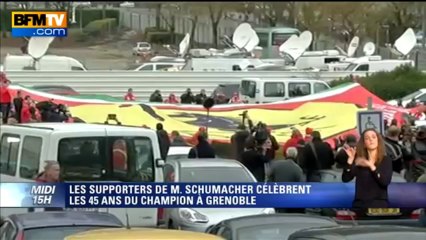 Schumacher- une banderole de 21 mètres déployée devant le CHU de Grenoble - 03_01