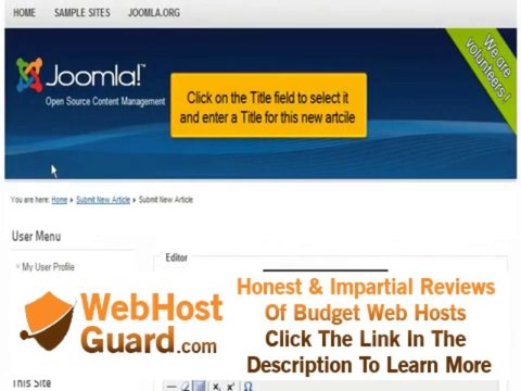 How to submit a new article in Joomla | FastDot Cloud Hosting