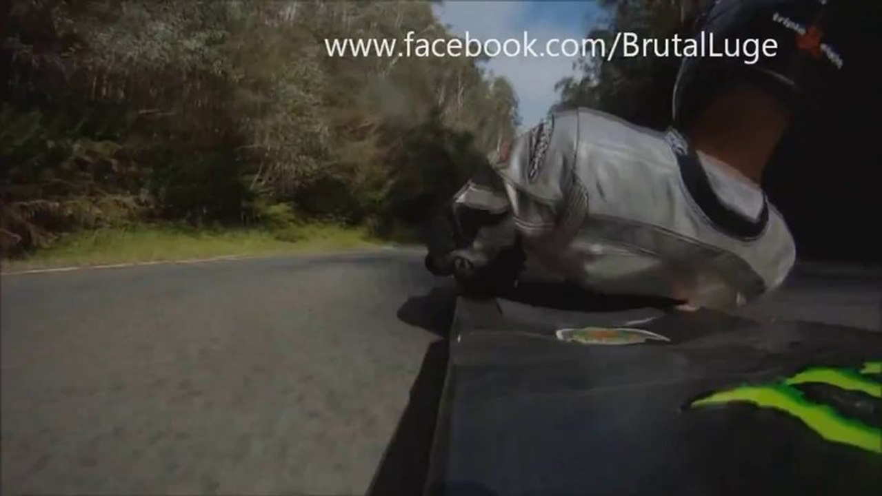 High Speed Road Luge Crash