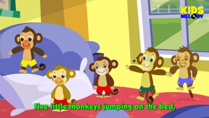 Five Little Monkeys - Nursery Rhymes by Kids Melody