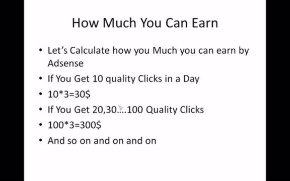 Adsens Earnings by Quality Clicks