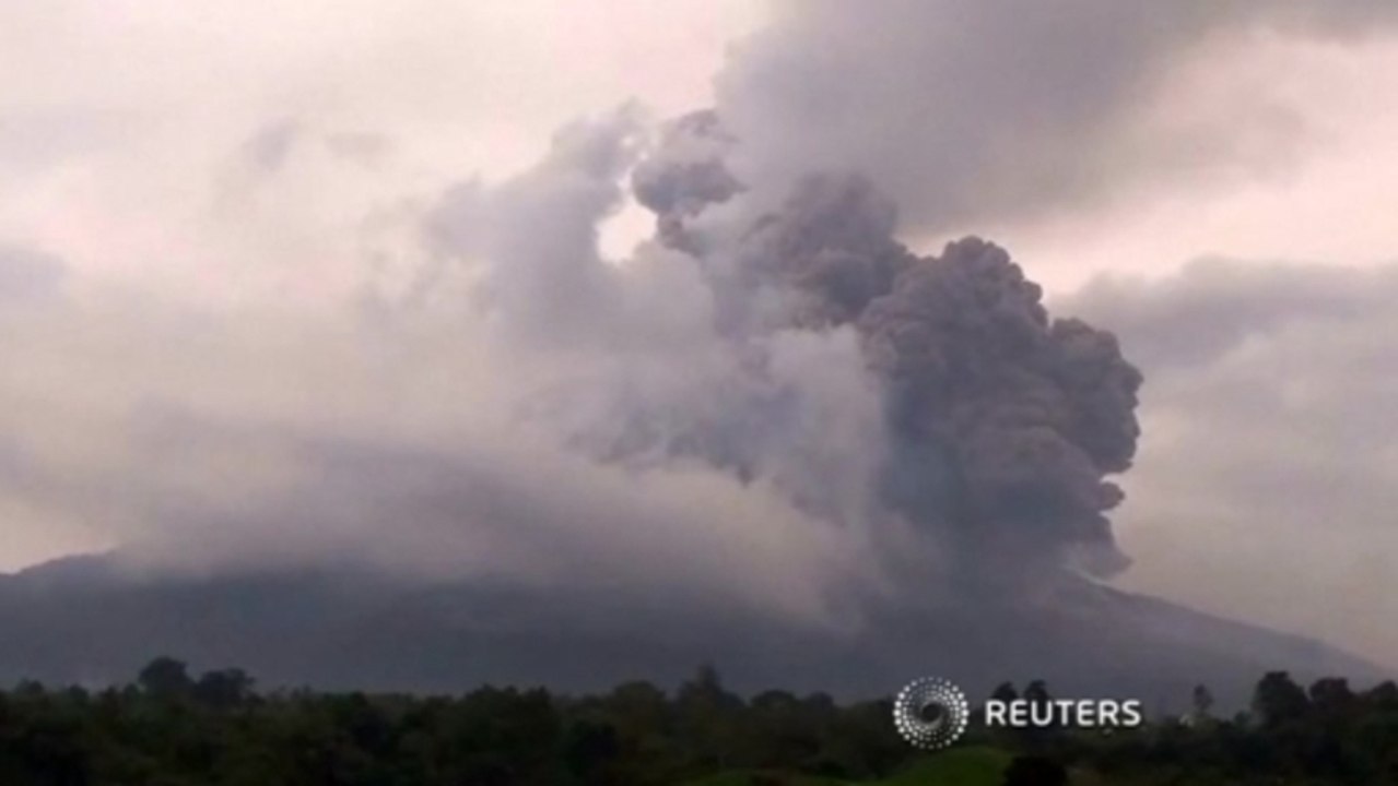 Volcano erupts in Indonesia